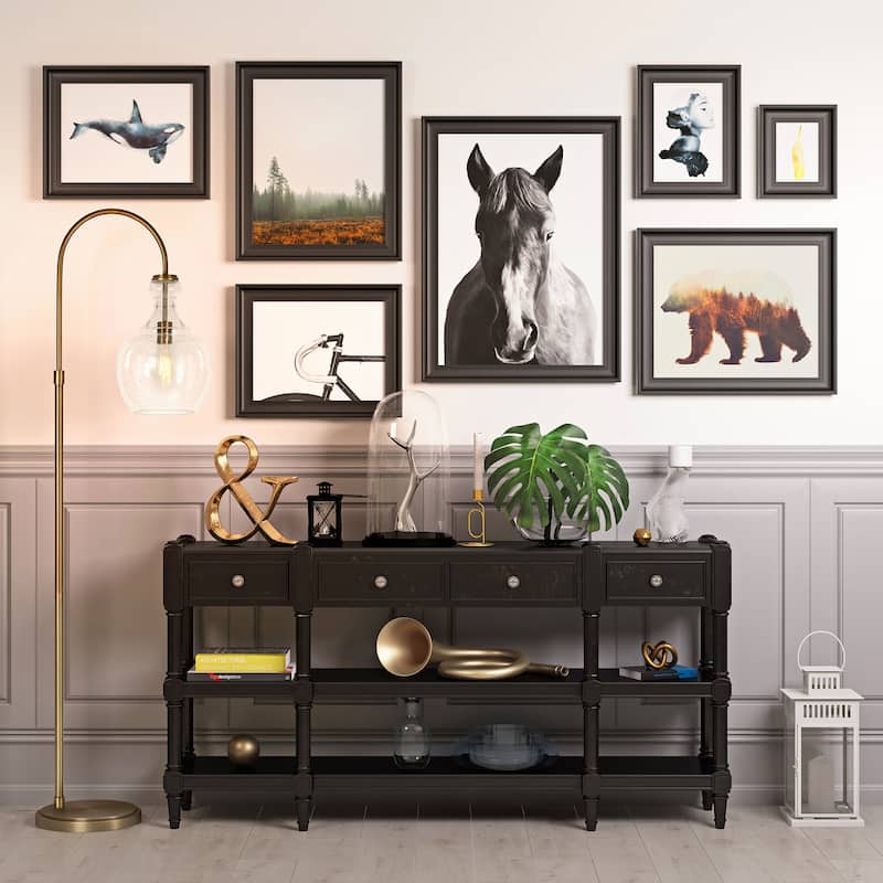 Verona Arc Floor Lamp with Glass Shade