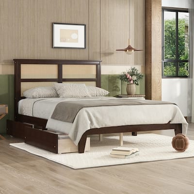 Rubber Wood Bed with Enhanced Support Salts and Feet