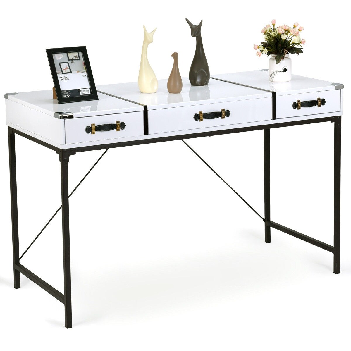 Shop Gymax Modern 3 Drawer Console Table Desk Organizer Hallway