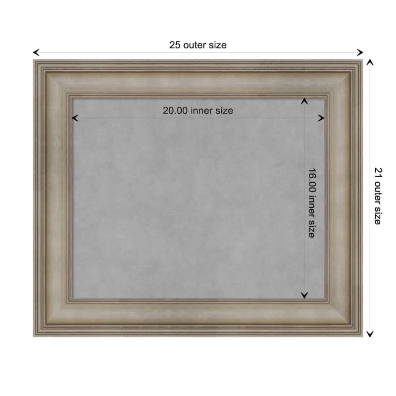 Amanti Art Mezzanine Antique Silver Narrow Framed Magnetic Board - Board Size 20x16