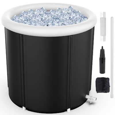 105 Gal Large Cold Plunge Tub with Cover, Multiple Layered Inflatable Ice Bath Tub for Athletes - 105 gal.