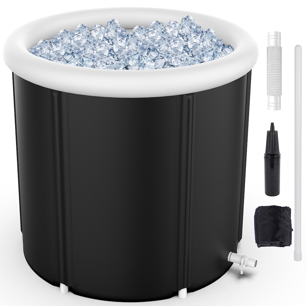 105 Gal Large Cold Plunge Tub with Cover, Multiple Layered Inflatable Ice Bath Tub for Athletes - 105 gal.