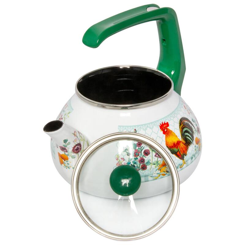 STP Goods 2.3Qt Rooster Enamel Kettle - 2.3 Qt