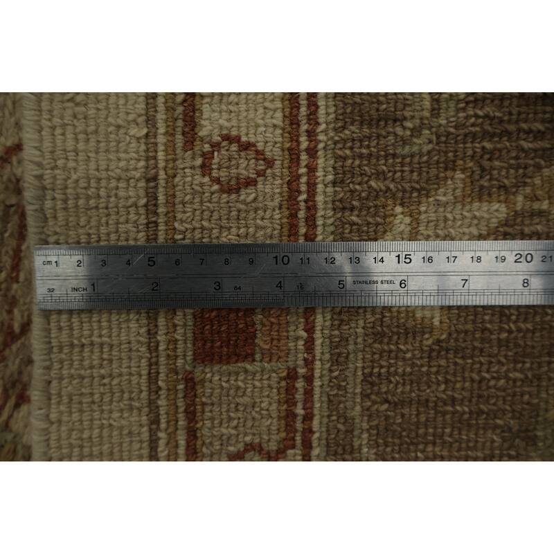 Hand Knotted Oriental 100% Wool Carpet Transitional All-Over Beige & Ivories Oushak Area Rug - 11' 10'' X 8' 9''