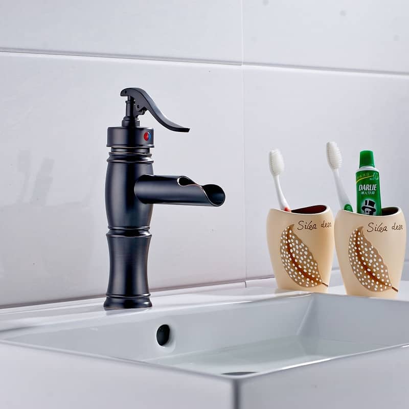 Oil Rubbed Bronze Bathroom Faucet Waterfall Vessel Sink Faucet