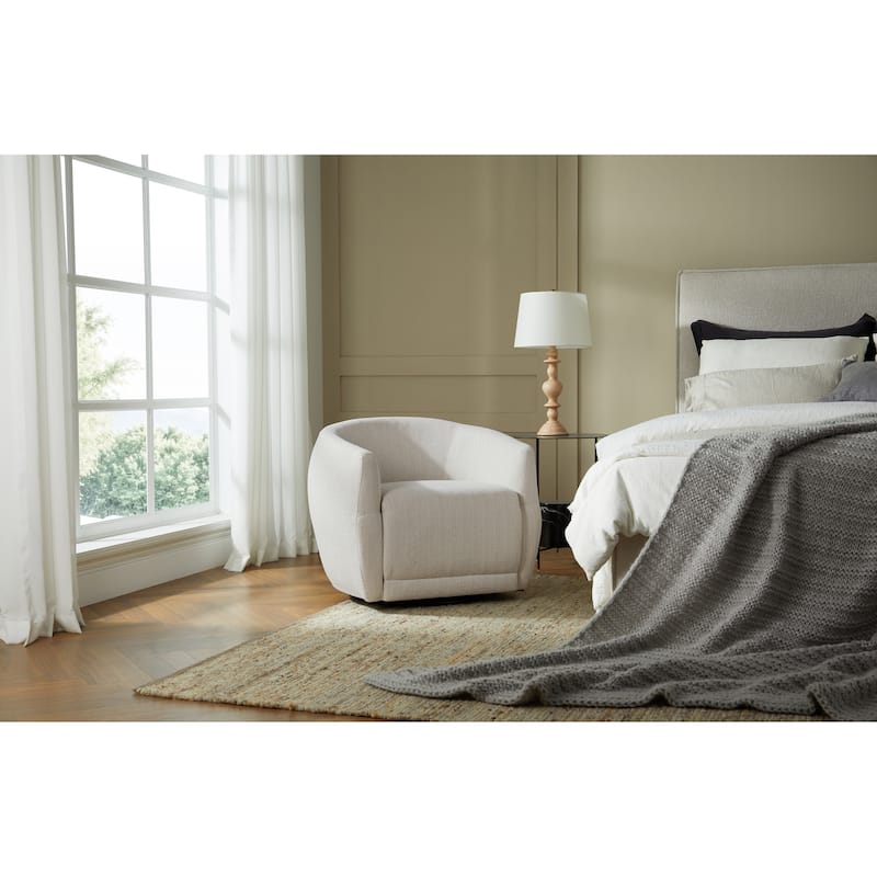 Swivel Barrel Chair with High-Density Cushion