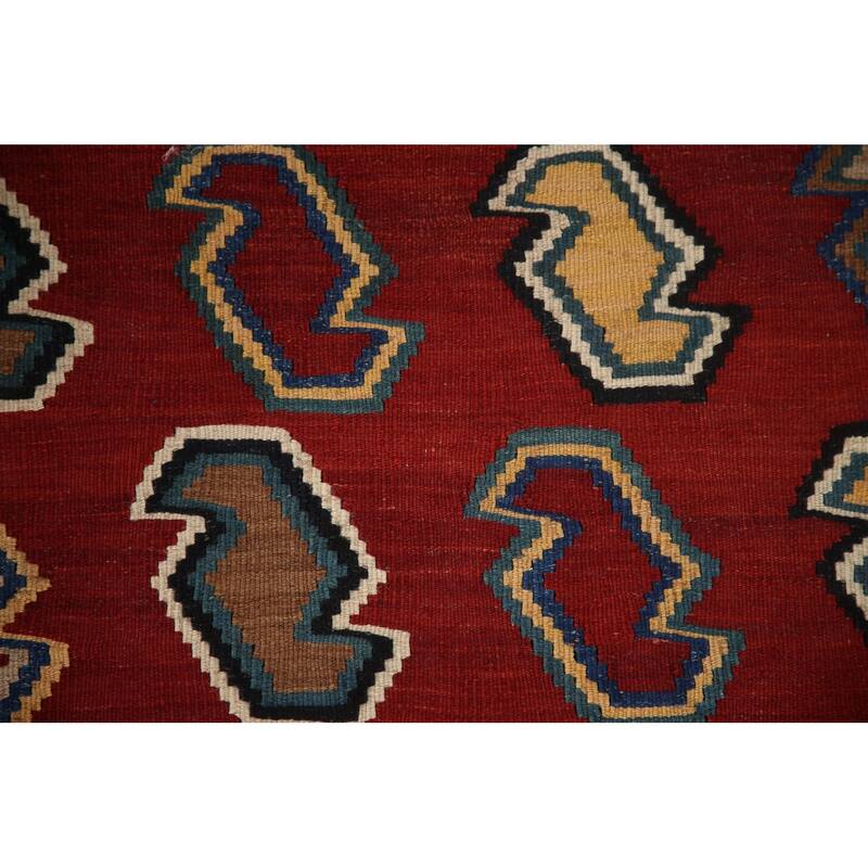 Vegetable Dye Kilim Persian Vintage Area Rug Flatweave Wool Carpet - 5'0"x 8'2"