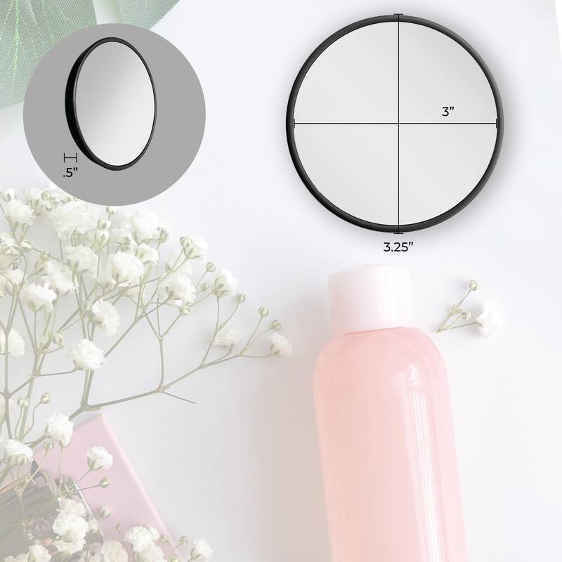 Zadro Compact Makeup Mirrors with Magnification & Suction Cups 10X