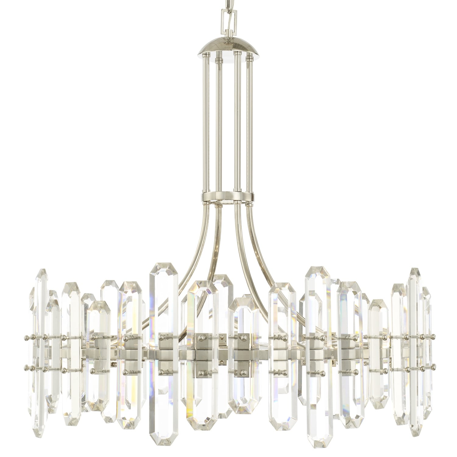 Bolton 12 Light Polished Nickel Chandelier - 31'' W x 28.25'' H