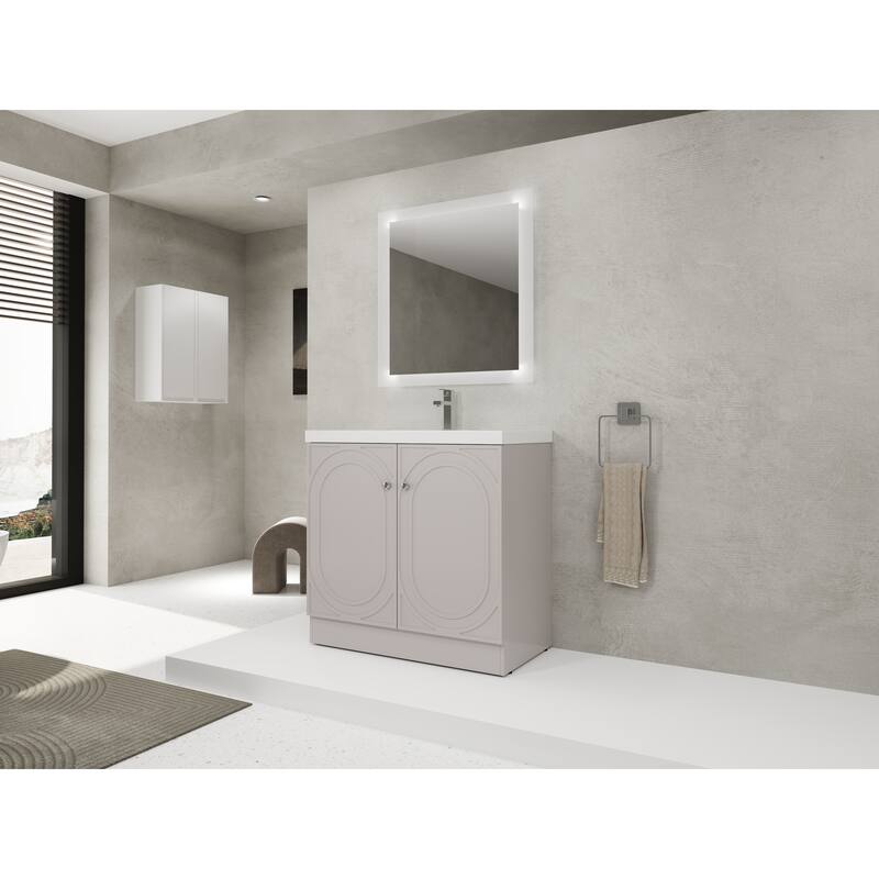 36" Freestanding Bathroom Vanity with Resin Sink