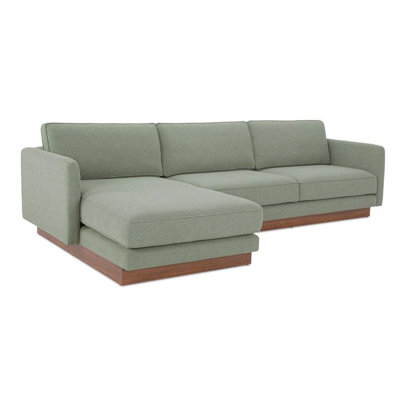 NADAAL STUDIOS Indigo, Sectional With Walnut Base - 112"W x63"D x30.7"H