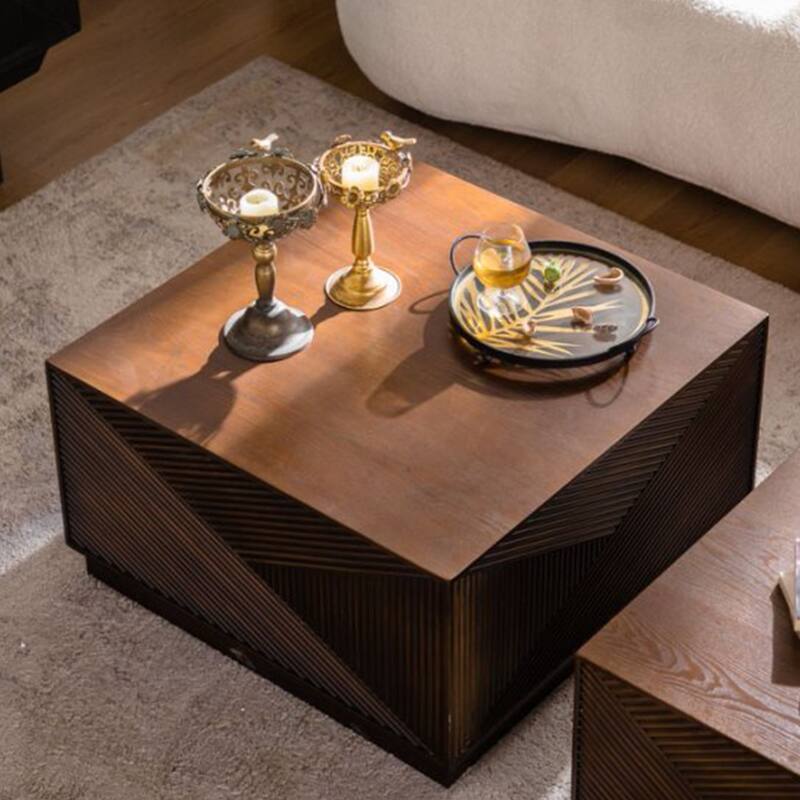 Square Coffee Table Modern Colour Combination Coffee Table, Not Need Assembly, Coffee Table for Living Room