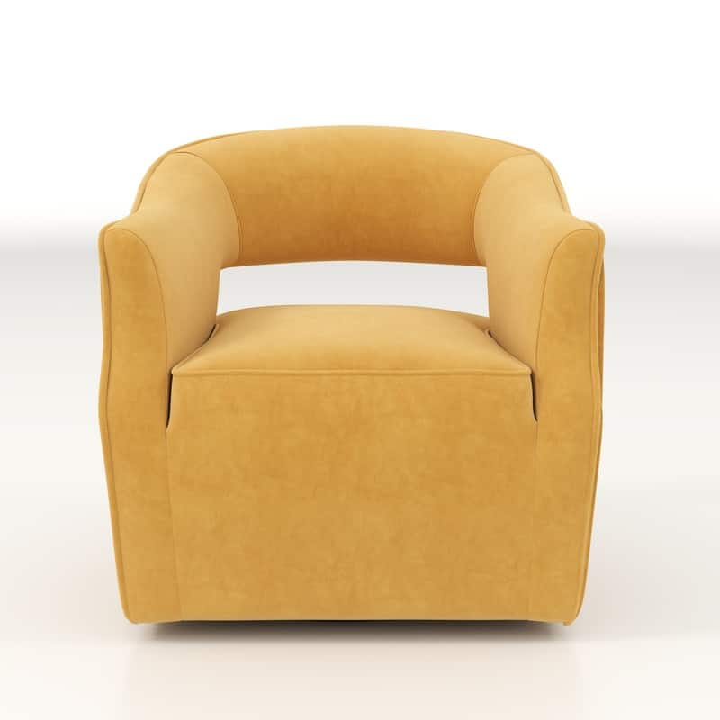 SEYNAR Modern Glam Velvet 360 Degree Swivel Open-Back Accent Armchair