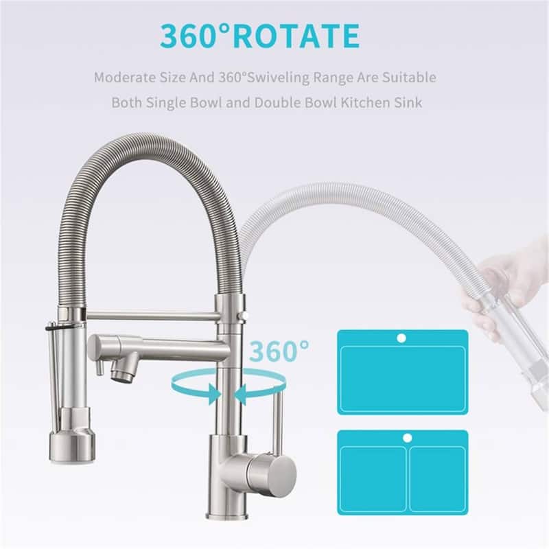 Commercial Pull Down Kitchen Sink Faucet With Sprayer Single Hole Kitchen Sink Faucets Brushed Nickel One Handle Modern Taps