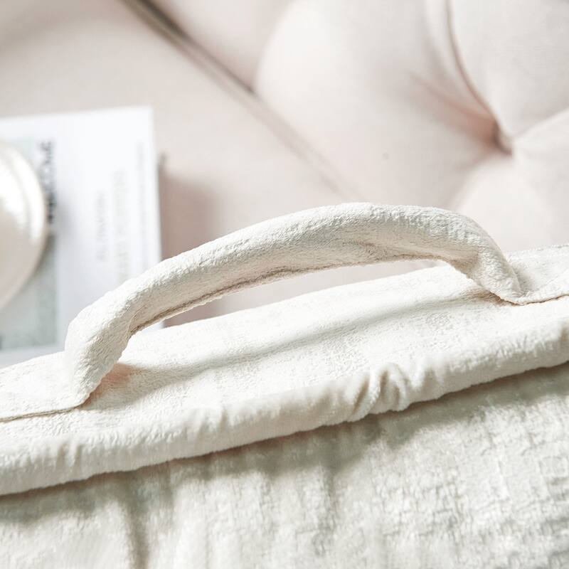 Textured Velvet Bedrest Reading Pillow Cover & Filling