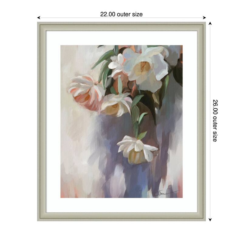 Kate and Laurel Framed Art Dangle Thumb Pastel Flower Bouquet by Mary Sparrow