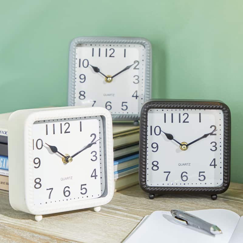 Metal Decorative Clock - Set of 3 White - Roche River Decor