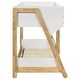 preview thumbnail 6 of 8, Wyatt Wood Twin Over Twin Bunk Bed White and Natural