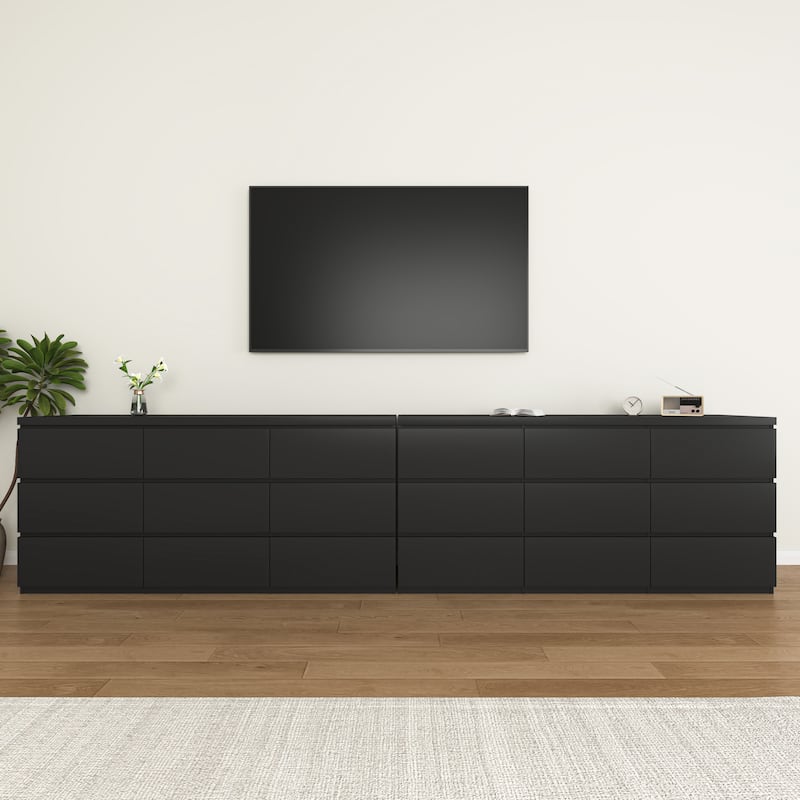 9-Drawer Dresser Chest of Drawers, Living Room Clothing Storage Cabinet Organizer Wardrobe Armoire Closet