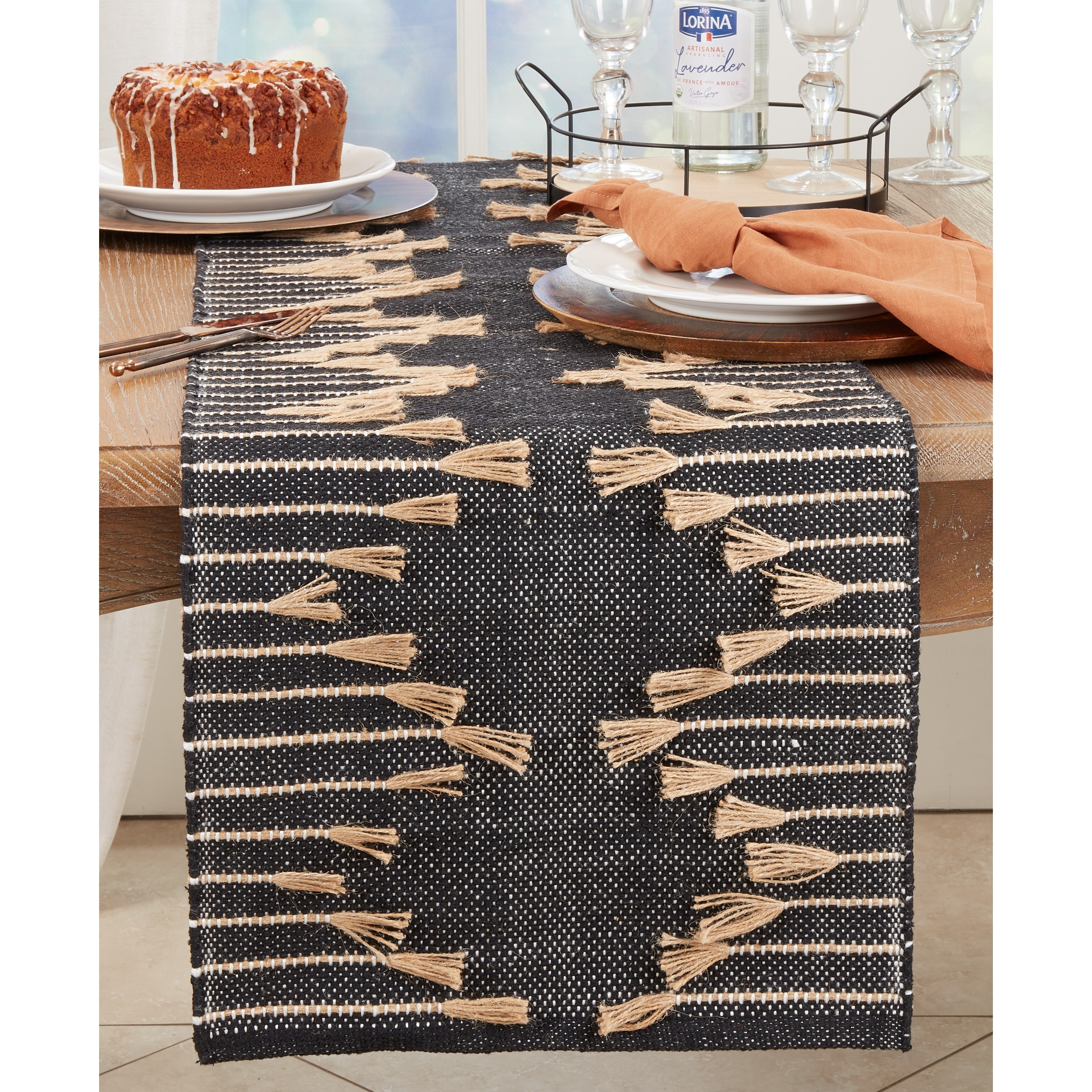 Playful Patterns Zig Zag Tassel Table Runner - 16"x72"