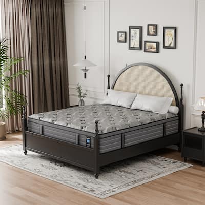 Modland 14 Inch Medium Hybrid Mattress, Euro Top - Fire-Safe CertiPUR-US Foams for Back Pain Relief, Twin/Full/Queen/King