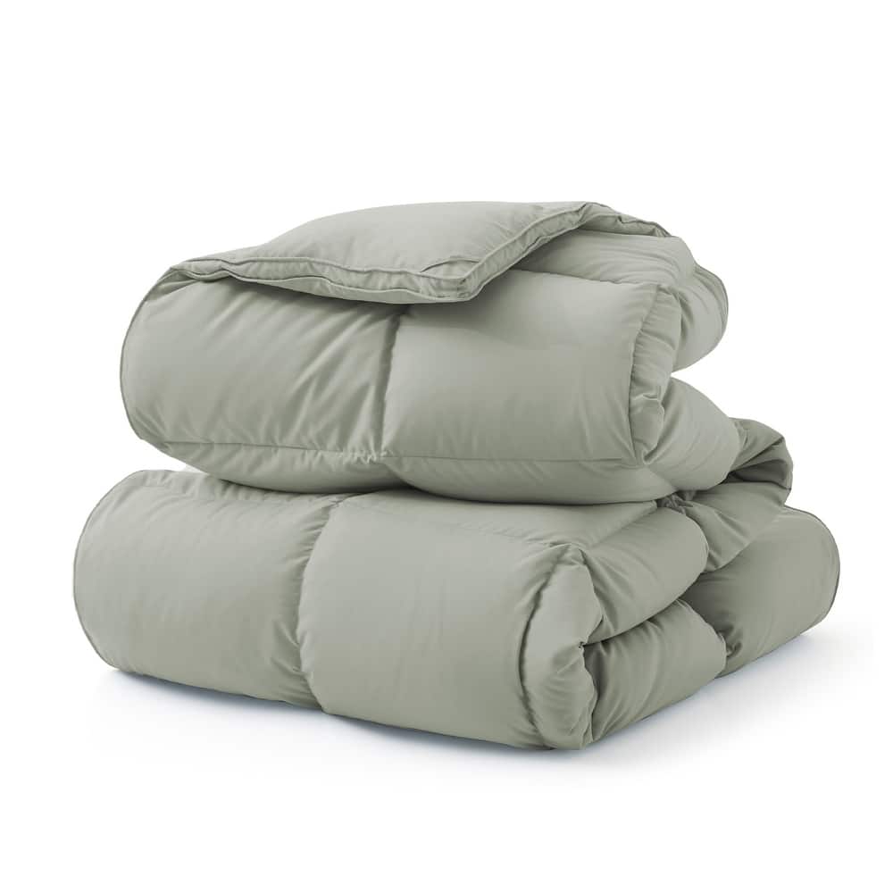 Medium Warmth All Season Paisley Floral & Solid Pattern Duvet Insert White Goose Down Feather Comforter