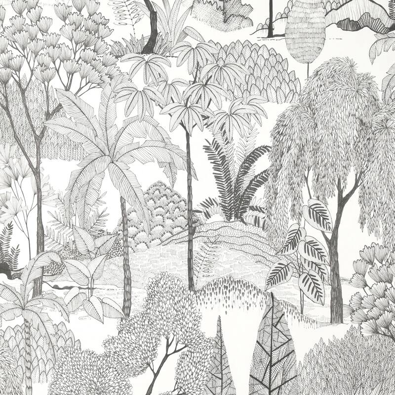 Fine Decor Lilou White Tropical Island Wallpaper