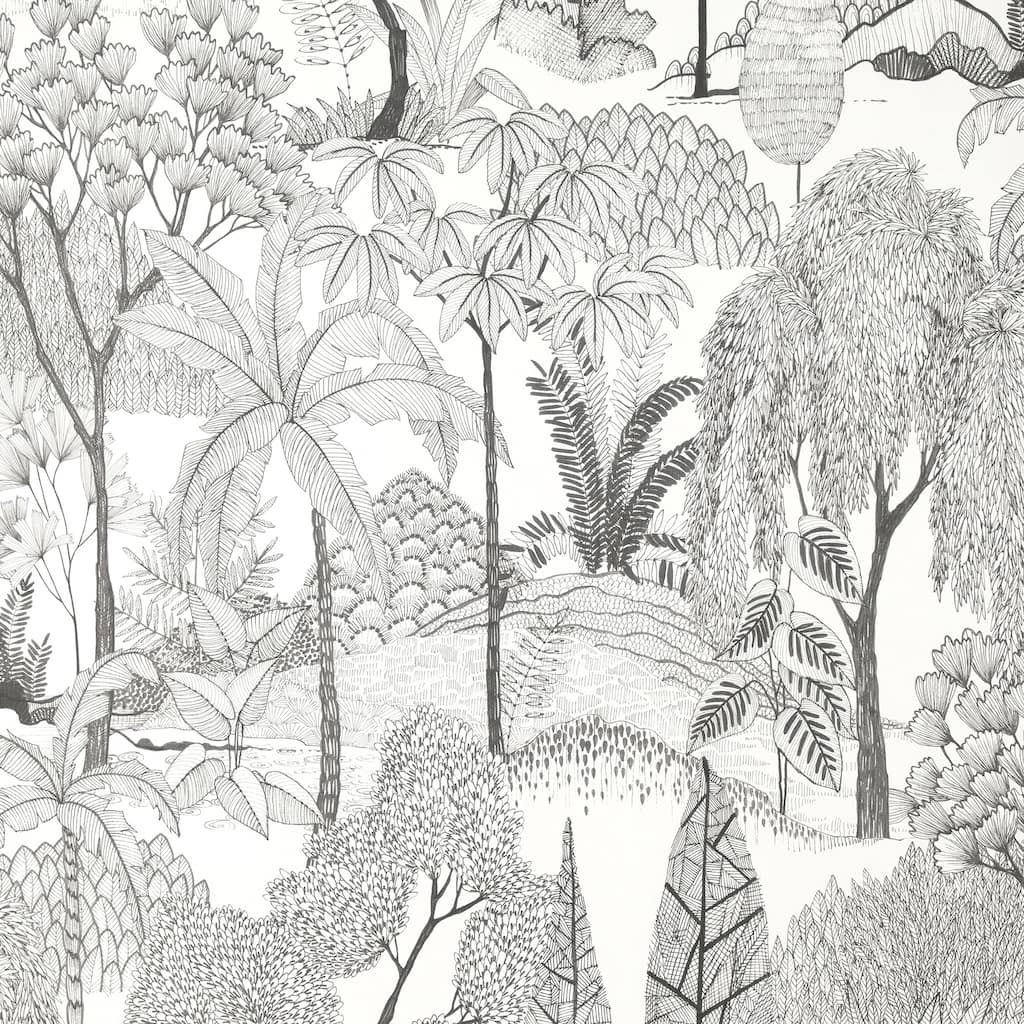 Fine Decor Lilou White Tropical Island Wallpaper