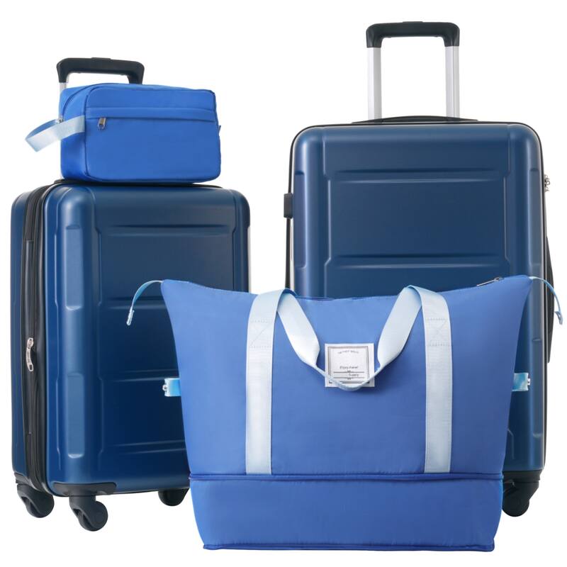 2-Piece 20/24 Inch, Modern Luggage Sets, Expandable Lightweight Luggage with TSA Lock, for Boarding Travel, Blue - Blue