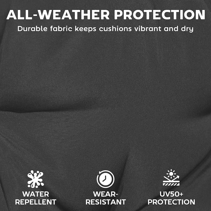 Outsunny Chaise Lounge Cushion, 4" Thick Outdoor Lounge Chair Cushion with Non-Slip Ties