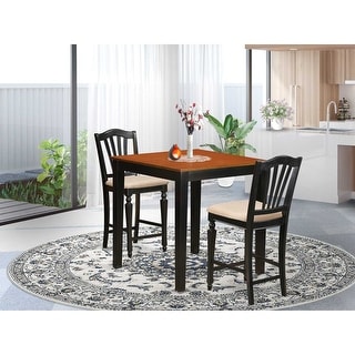 Counter Height Dining Set - 3 Piece Pub Table & Chairs - Kitchen Set ...
