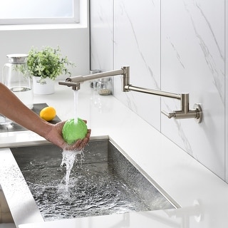 Pot Filler Faucet Wall Mount with Double Joint Swing Arms Single Hole -  Overstock - 34566042