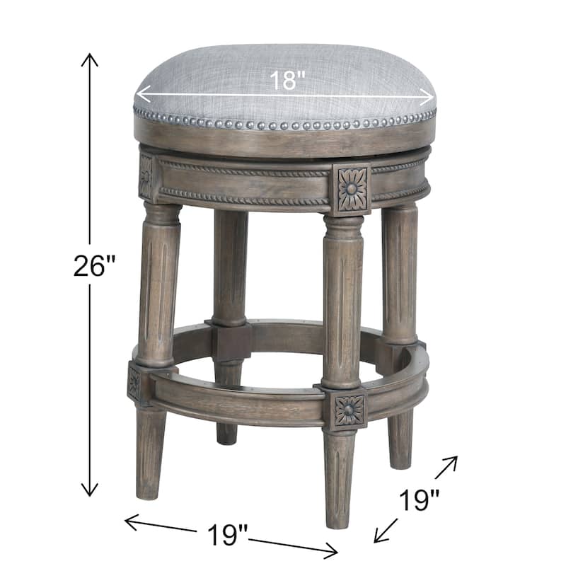New Ridge Home Goods Chapman Counter-Height Backless Swivel Bar Stool - Counter Height