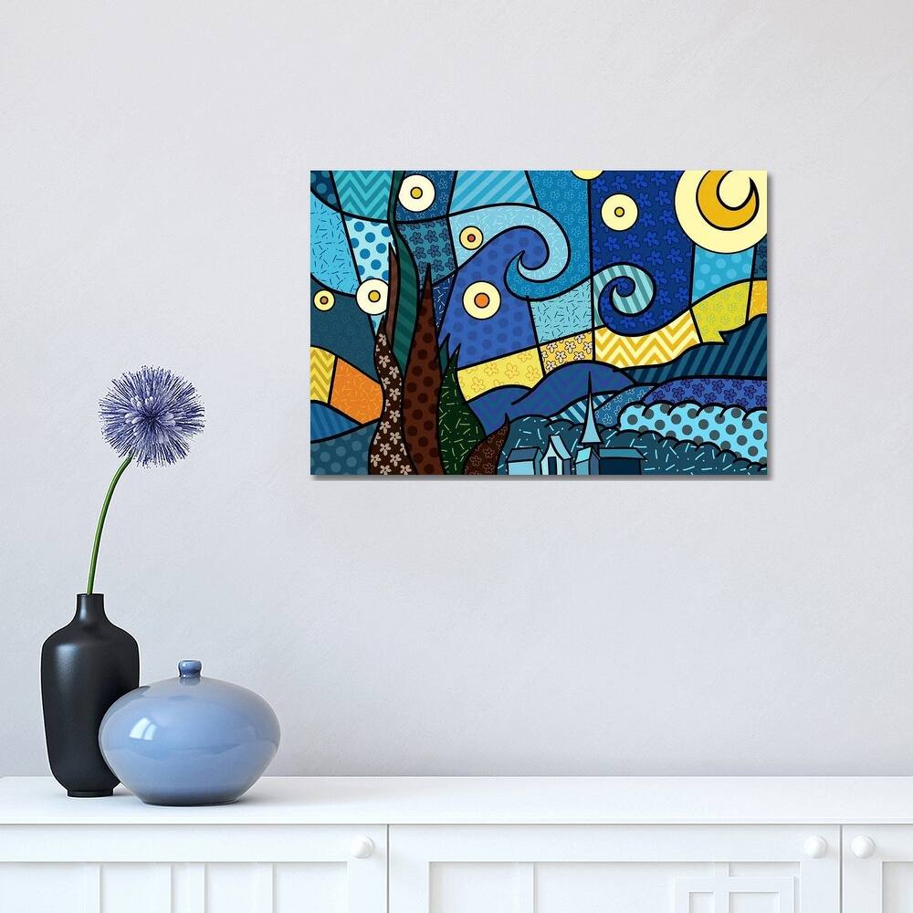 iCanvas "Starry Night 2 (After Vincent Van Gogh)" by 5by5collective Canvas Print