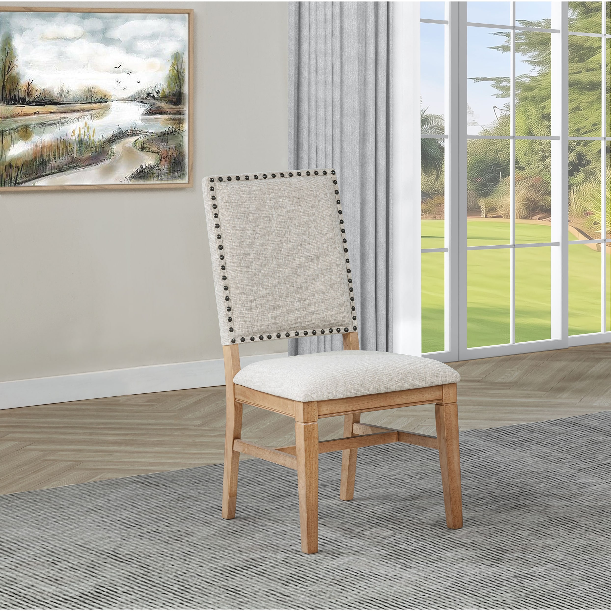 Middleton Upholstered Dining Side Chair Beige (Set of 2) - 20" x 24.25" x 38"