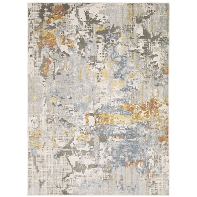 Caldon Contemporary Abstract Gray Area Rug