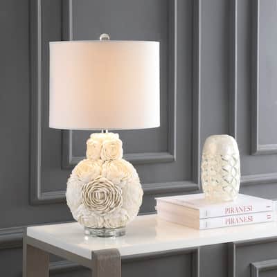 Dennis Rosette 24" LED Table Lamp, Cream by JONATHAN Y