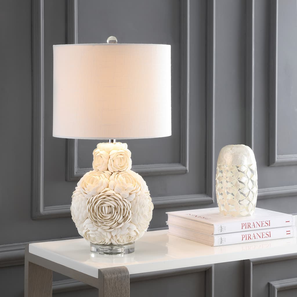 Dennis Rosette 24" LED Table Lamp, Cream by JONATHAN Y