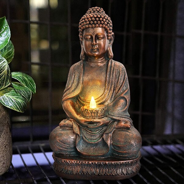 Buddha solar light cheap