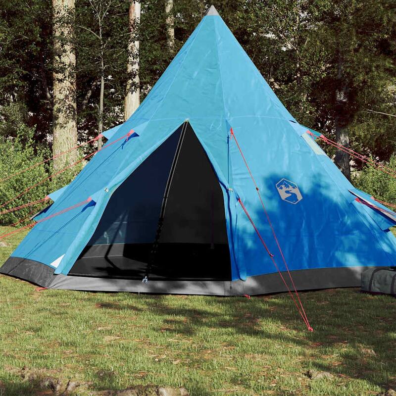 vidaXL Camping Tent Tipi 4-Person Waterproof - Blue - 144.5 x 144.5 x 102