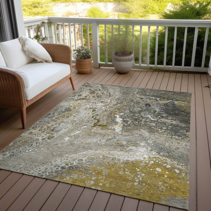 Machine Washable Indoor/ Outdoor Chantille Modern Abstract Rug