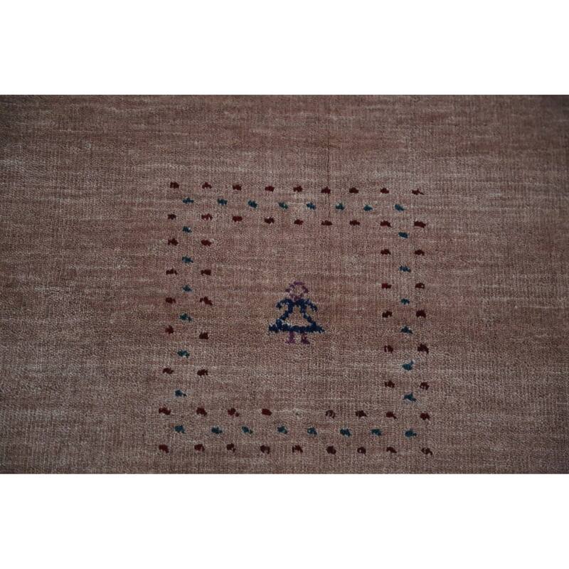 Hand Knotted Oriental 100% Wool Carpet Tribal Tribal Peach Gabbeh Area Rug - 9' 11'' X 8' 3''