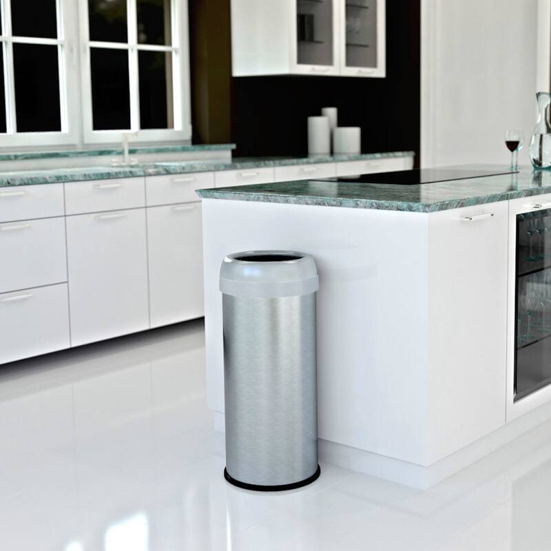 Halo 13 Gal Stainless Steel Round Open Top Trash Can Dual Filter