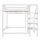preview thumbnail 16 of 16, Full Size Loft Bed with Built-in Storage Staircase, Side Clothes Hangers and Safety Rail, Solid Wood Slats Support