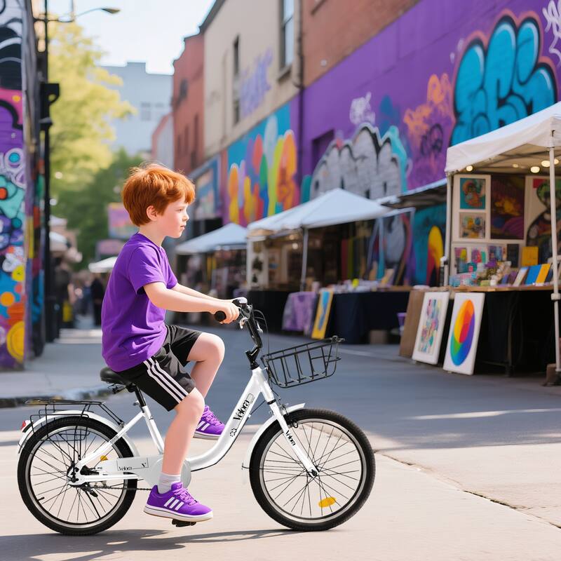 20 Inch Kids Steel Frame Bike, 7-Speed Children Bicycle with Coaster Brake, V-Brake, Chain Guard & Rear Rack for Boys & Girls