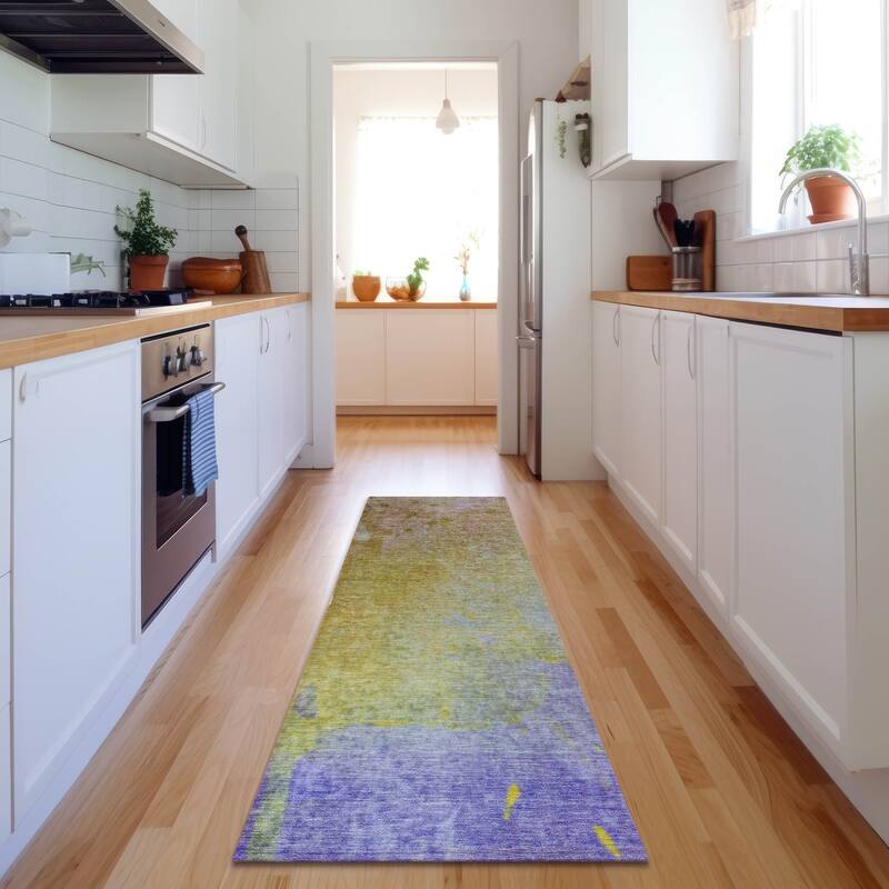 Premium Washable Super Soft Abstract Solid Mayfield Rug - Wheat - 2' 3" x 7' 6" - Runner