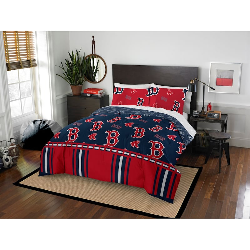 MLB Boston Red Sox Rotary 5-piece Queen Bed In a Bag Set