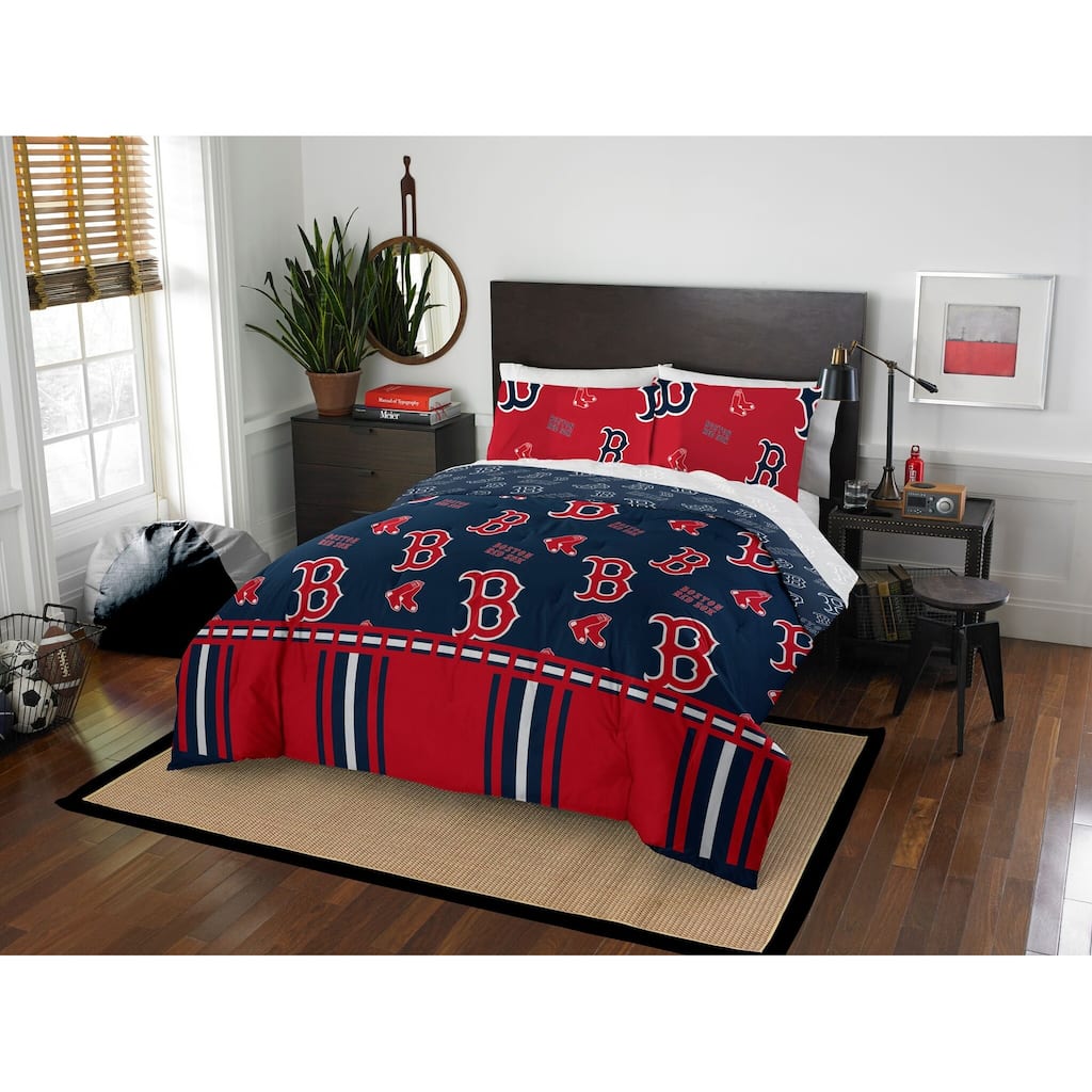 MLB Boston Red Sox Rotary 5-piece Queen Bed In a Bag Set