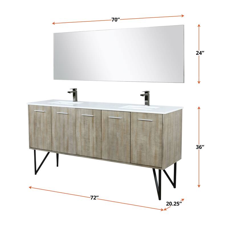 Lancy 24 in W x 20 in D Rustic Acacia Bath Vanity, Cultured Marble Top and 18 in Mirror
