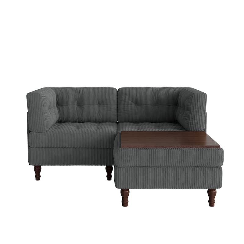 Oversized Sofa Corduroy Tufted Modular Sectional Set
